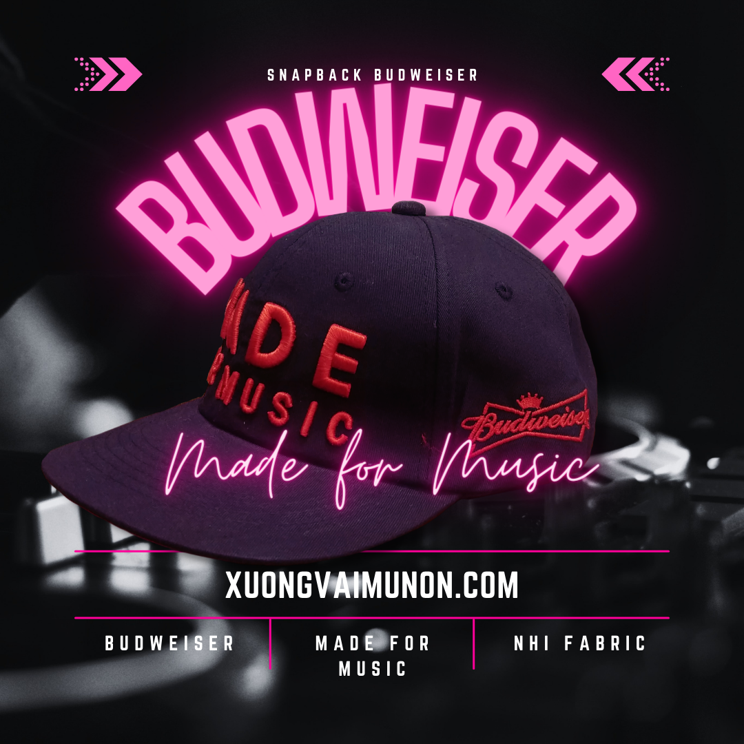 Nón thời trang Budweiser - sự kiện Made For Music Xưởng Sản Xuất Nón Kết Uy – Nón thời trang Budweiser - sự kiện Made For Music