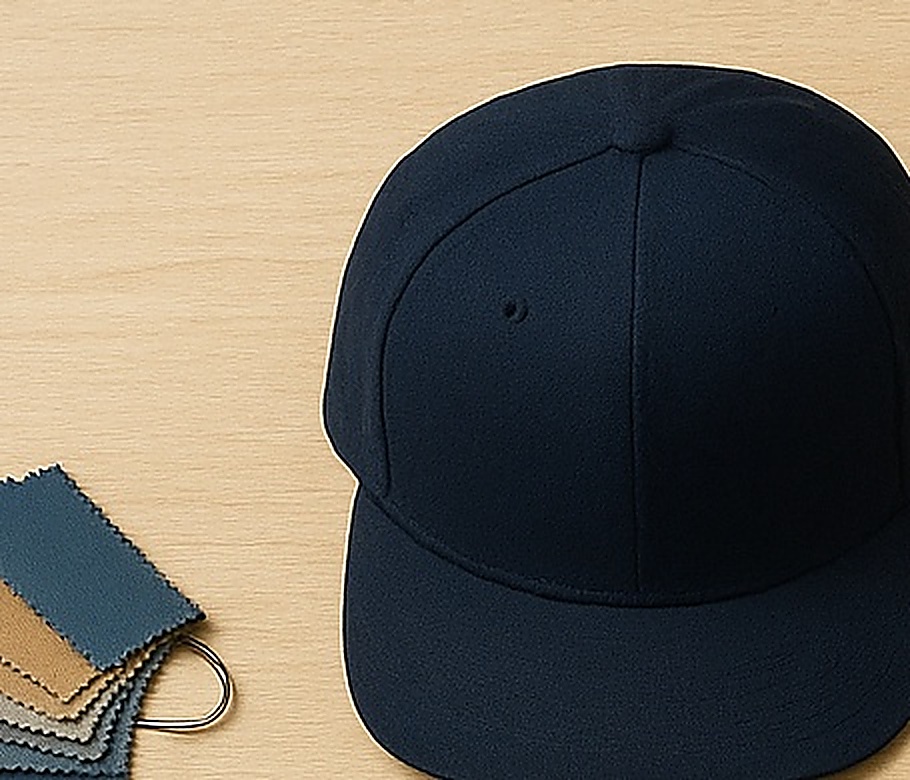 Mẫu nón snapback vành phẳng cấu trúc 6 múi chóp cao đứng form tại Trâm Anh Caps